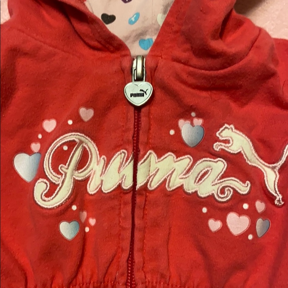 3/$10 Hot Pink Puma Baby Girl Cotton Gathered Waist Hoodie